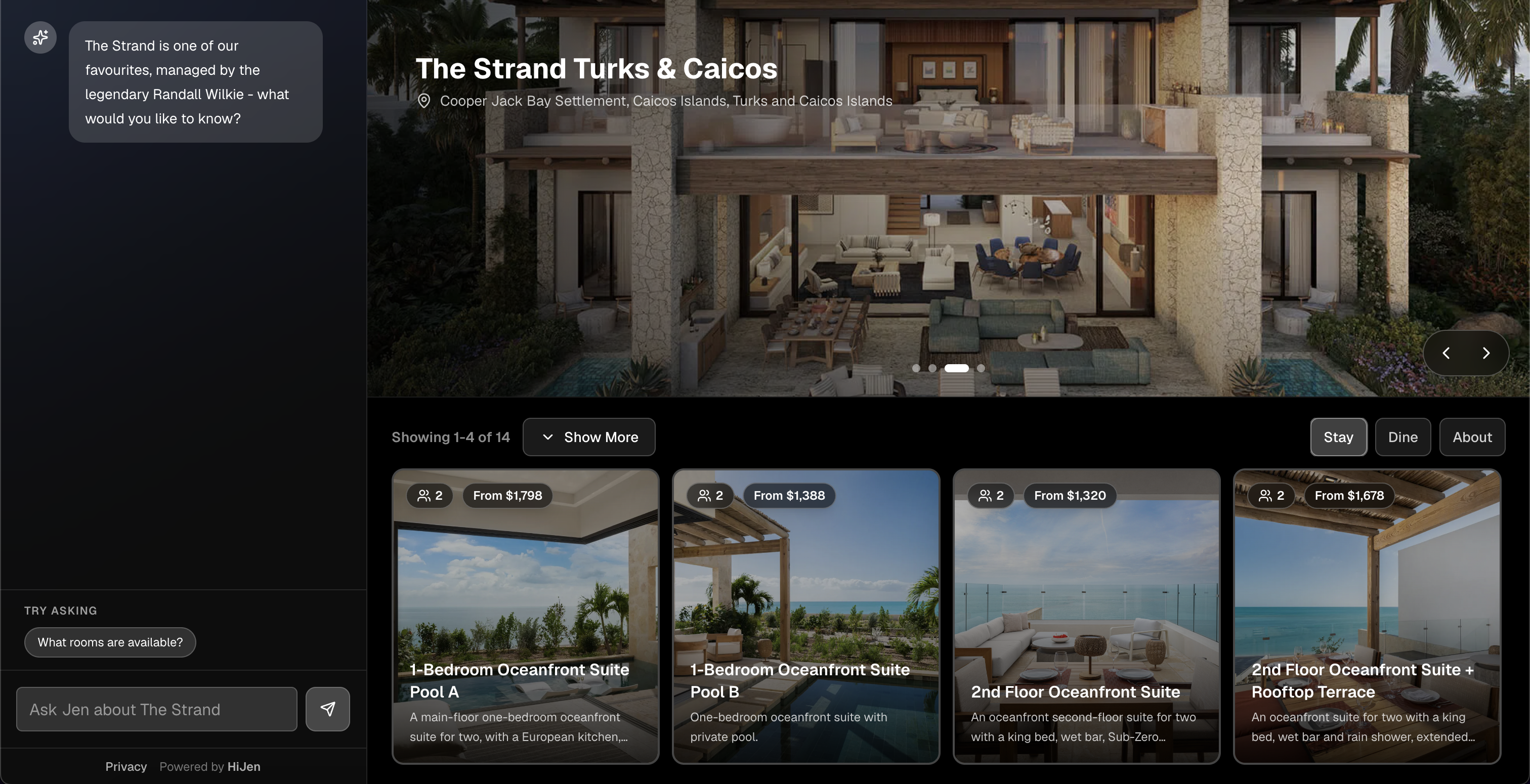 HiJen guest guide for a hospitality property